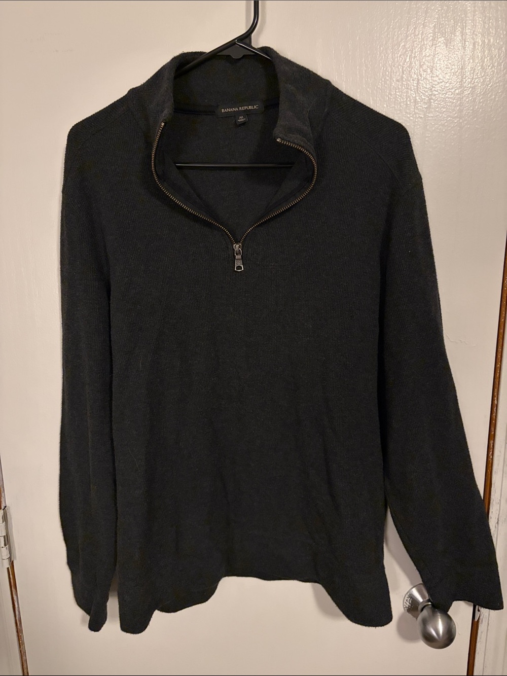 Banana Republic Men’s Dark Charcoal Half-Zip Sweater